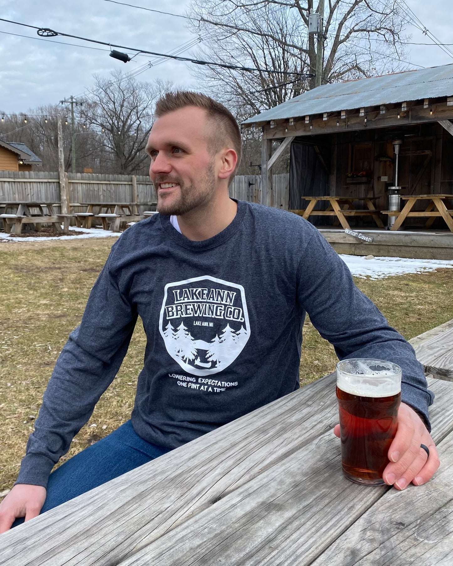 Long Sleeve Logo Tee - Heathered Grey