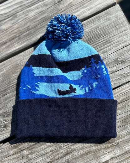 Custom Knit Winter Hat Blue Hues