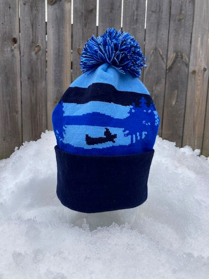 Custom Knit Winter Hat Blue Hues